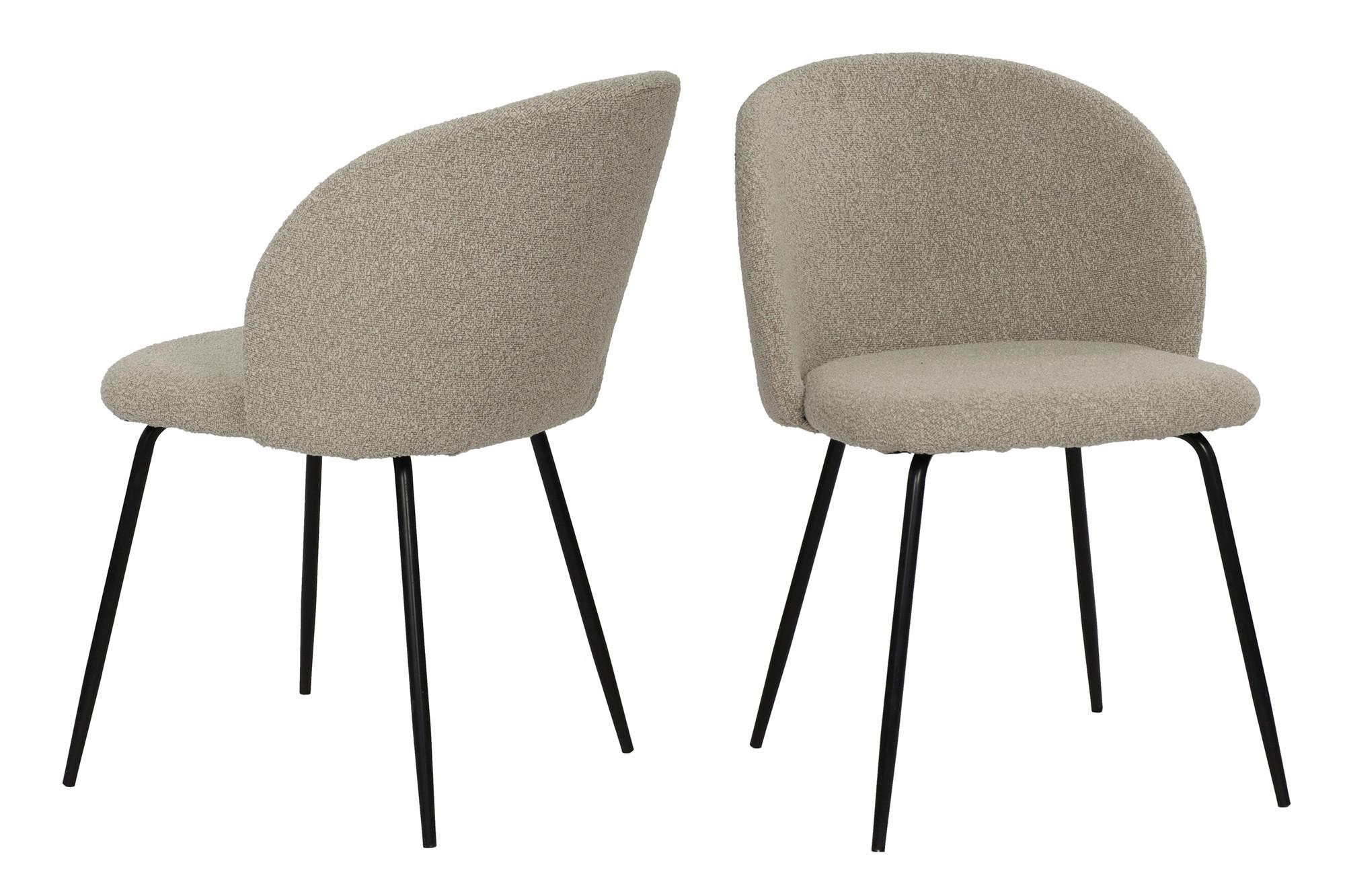 STUHL-SET Schwarz/Taupe 2-teilig - Taupe/Schwarz, MODERN, Textil/Metall (60/78/48cm) - MID.YOU