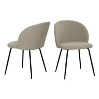 STUHL-SET Schwarz/Taupe 2-teilig - Taupe/Schwarz, MODERN, Textil/Metall (60/78/48cm) - MID.YOU