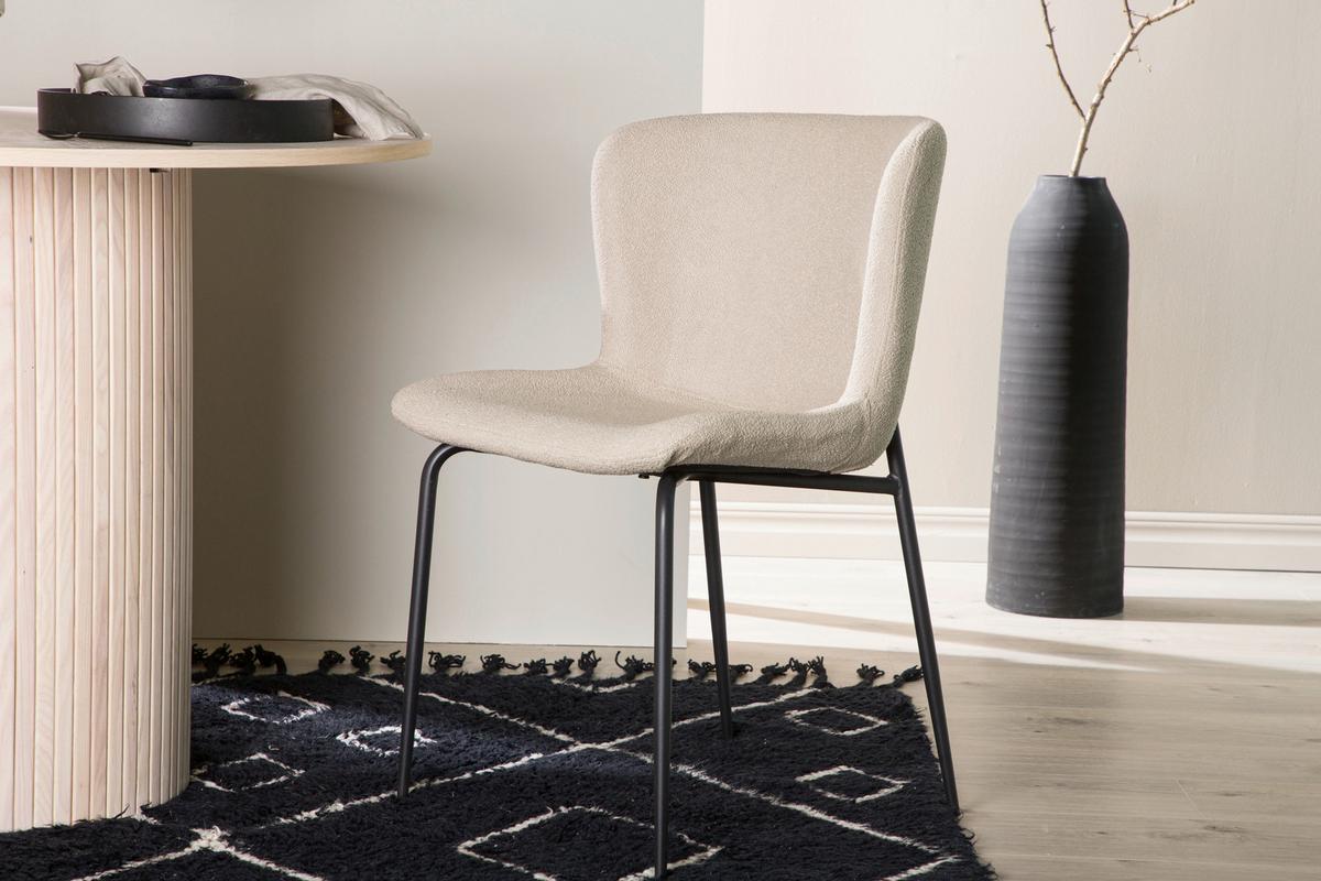 Stuhl-Set Modesto - Beige/Schwarz, Design, Kunststoff/Textil (48/79,5/54cm) - Livetastic