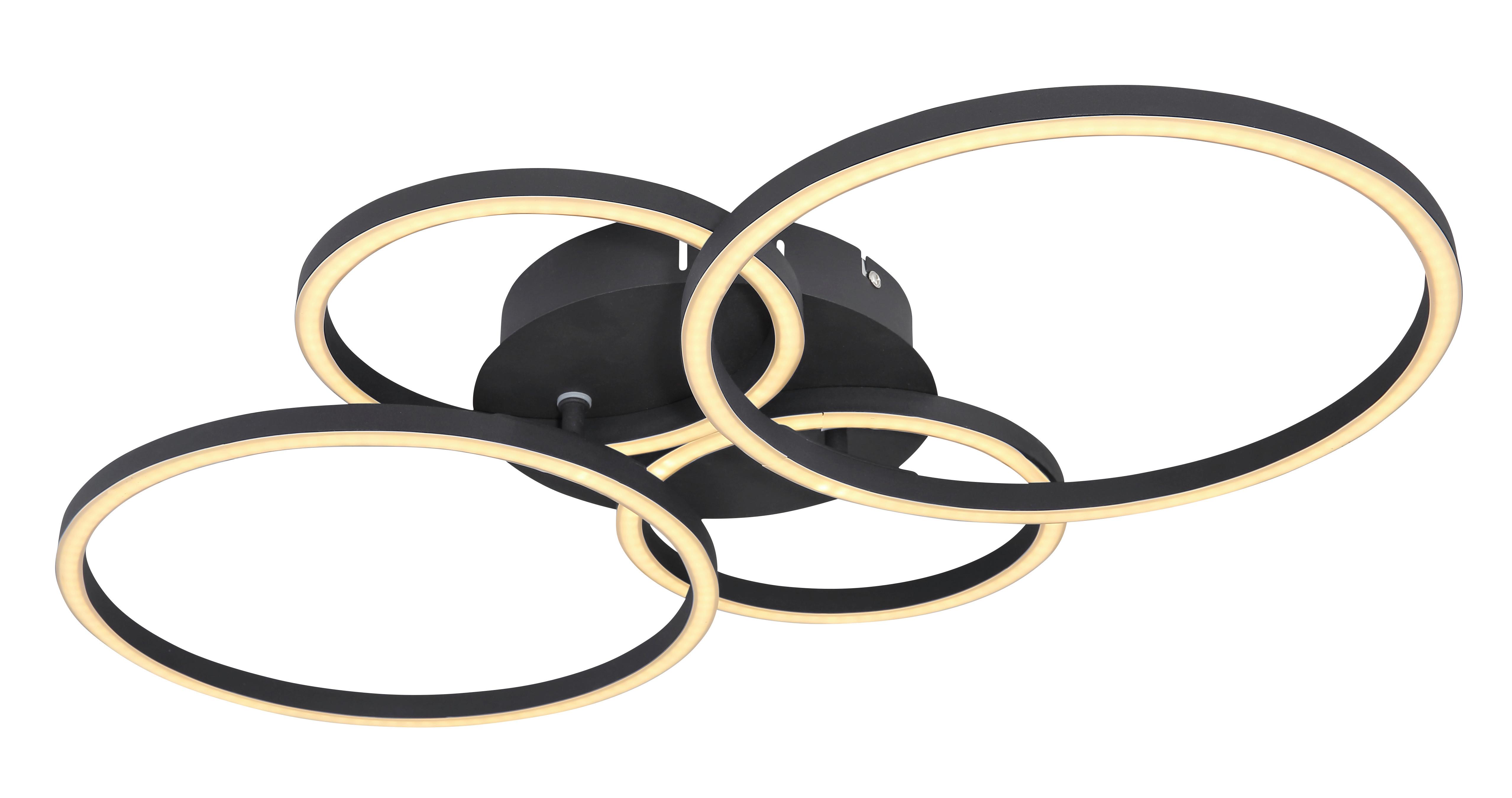 LED-Deckenleuchte 67233-40s Kendy - Schwarz, Design, Kunststoff/Metall (65,5/40,6/7,5cm) - Globo