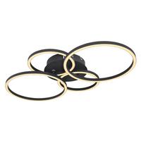 LED-Deckenleuchte 67233-40s Kendy - Schwarz, Design, Kunststoff/Metall (65,5/40,6/7,5cm) - Globo