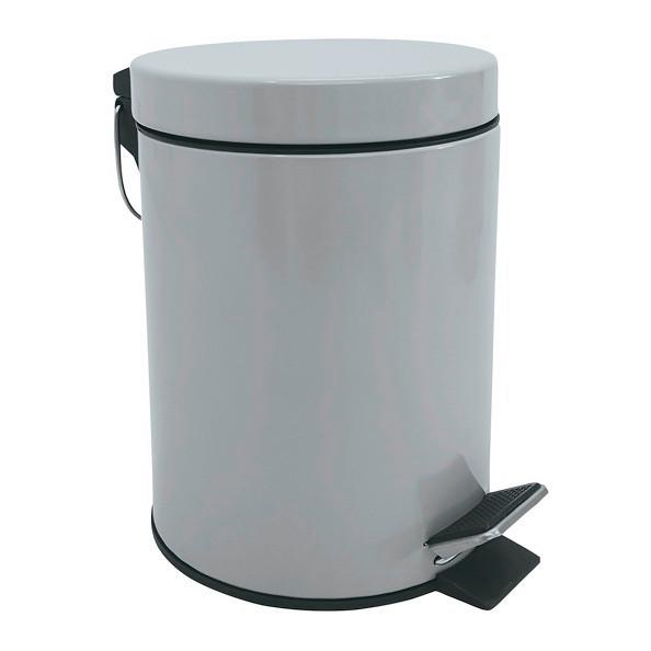Kosmetikeimer Unis 3L Hellgrau Metall DxH 17x25 - Hellgrau/Schwarz, Basics, Kunststoff/Metall (17/25cm)
