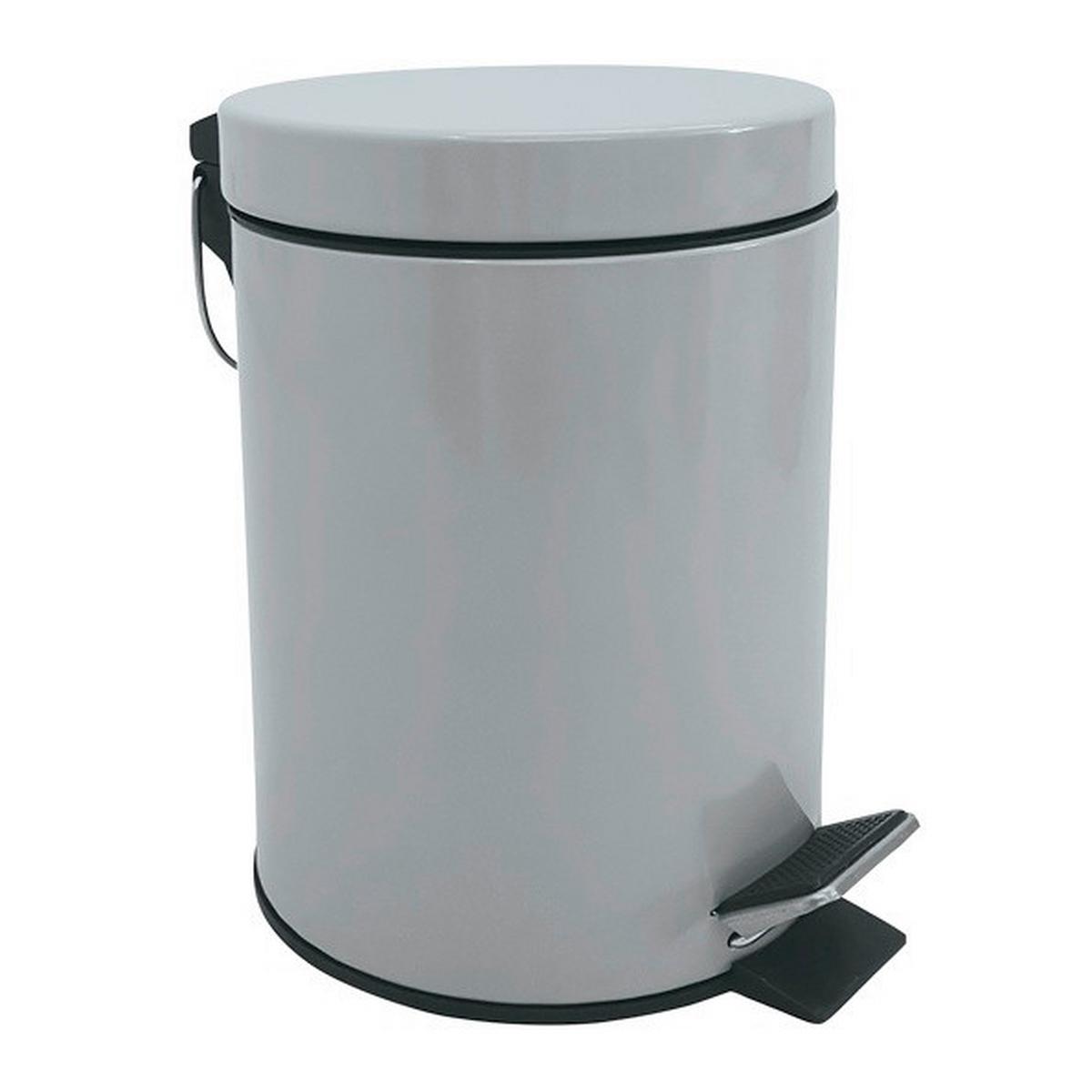 Kosmetikeimer Unis 3l Hellgrau Metall DxH 17x25 - Hellgrau/Schwarz, Basics, Kunststoff/Metall (17/25cm)