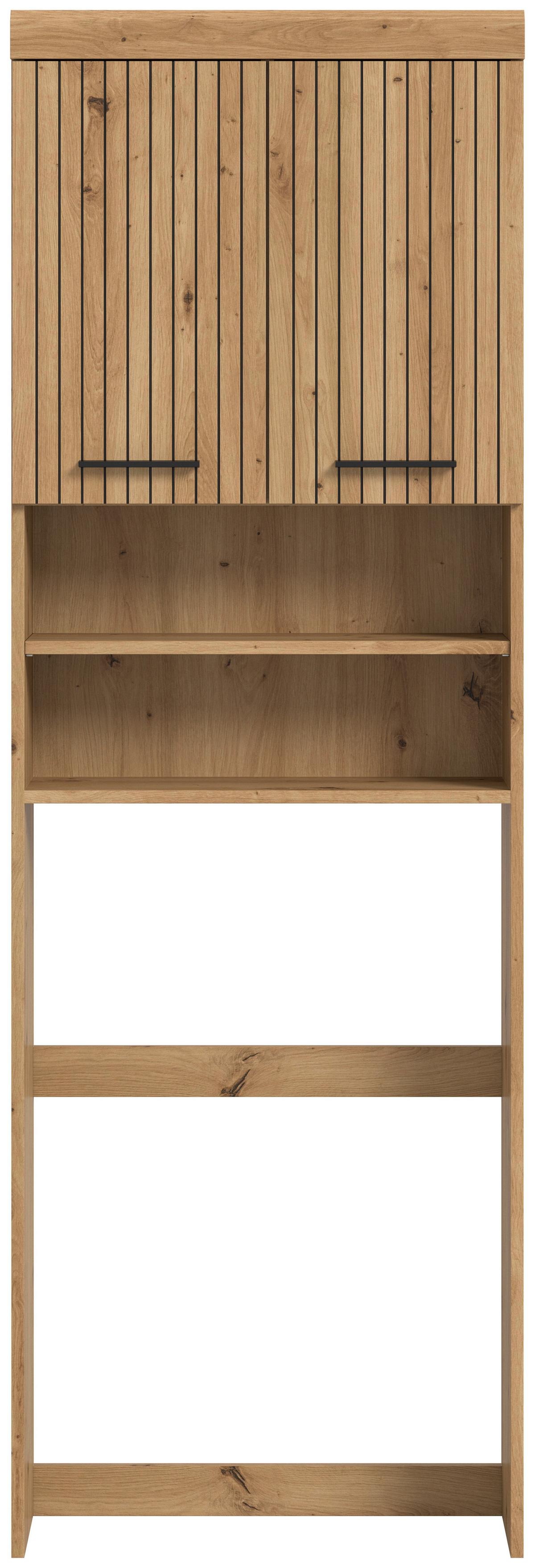 Waschmaschinenschrank Scout Eiche Artisan Dekor B: 63cm - Schwarz/Eiche Artisan, Trend, Holzwerkstoff (63/191/24cm) - MID.YOU