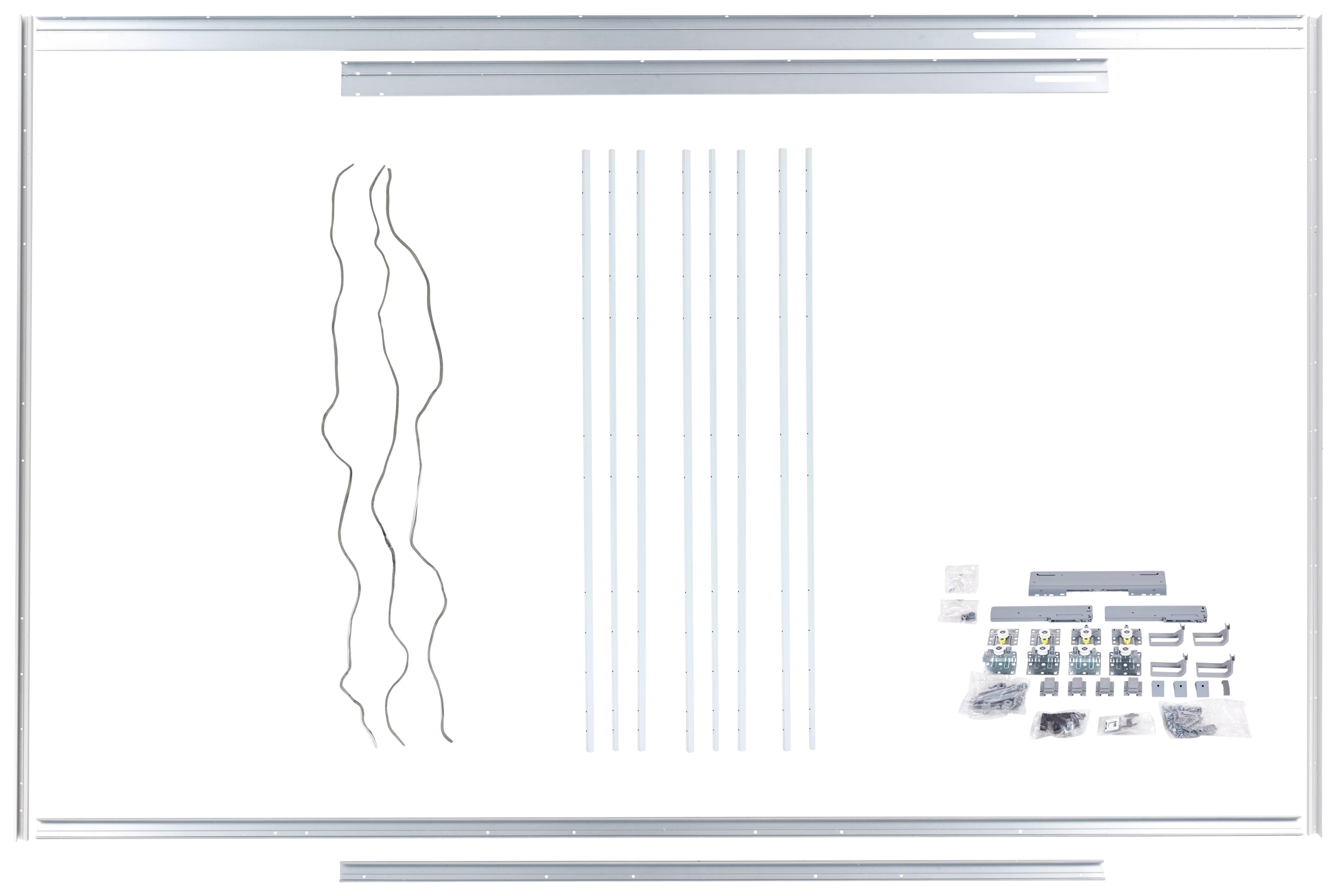 Montagepaket F. Kleiderschrank Unit Maxihöhe B: 360 cm - Alufarben, MODERN, Kunststoff/Metall - Ondega