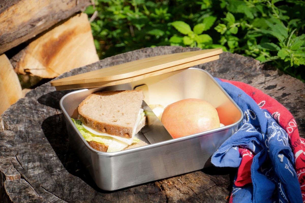 Lunchbox Ew-Lb-1720 - Silberfarben, Basics, Holz/Metall (20/15/7,5cm) - Echtwerk