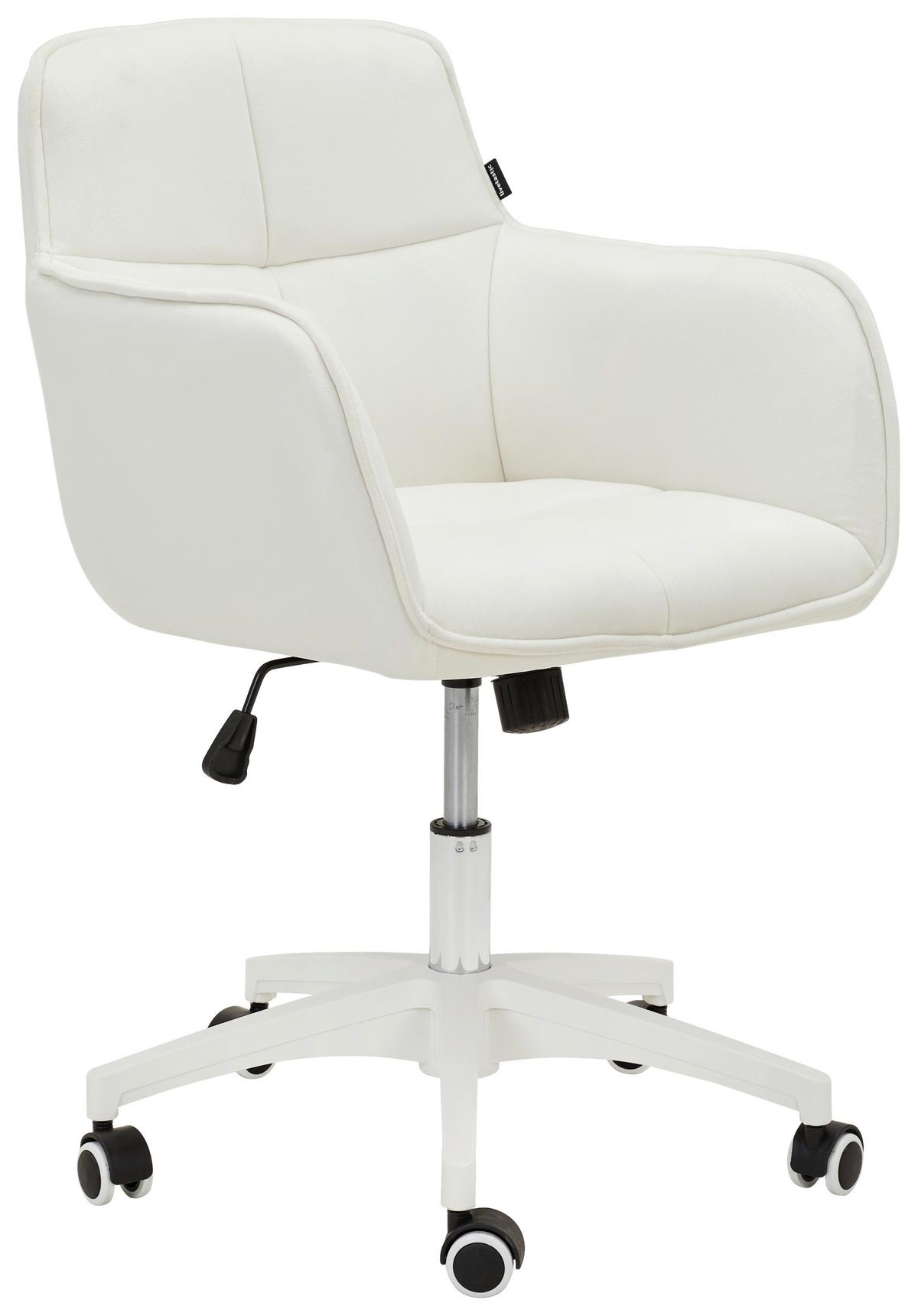 Drehstuhl Salvador Höhenverstellbar Creme/weiß - Creme/Weiß, MODERN, Kunststoff/Textil (60/80-90/62cm) - Livetastic