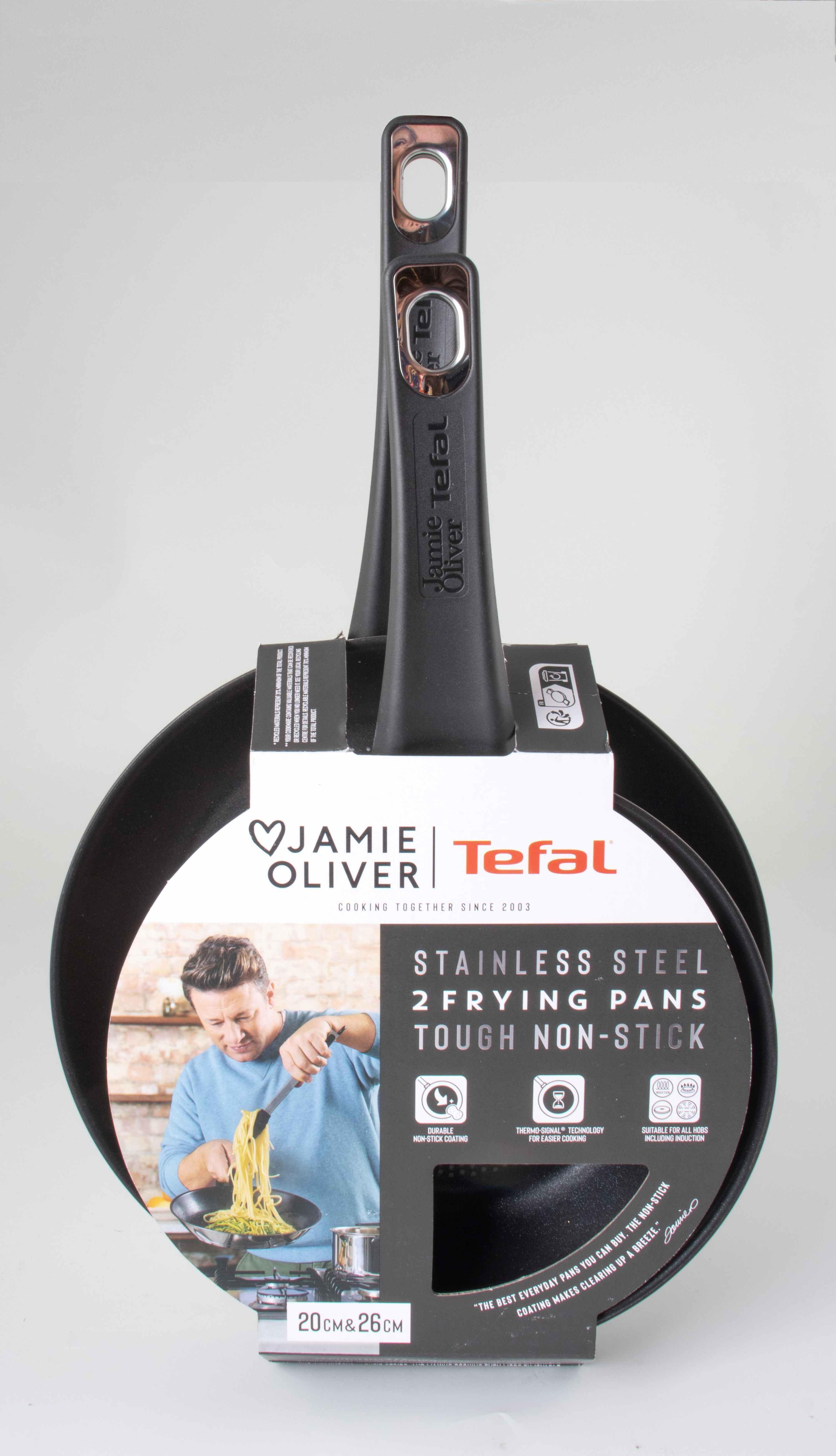 Sada pánví TEFAL JAMIE OLIVER - černá, Konvenční, kov (45,8/27,8/12,3cm)