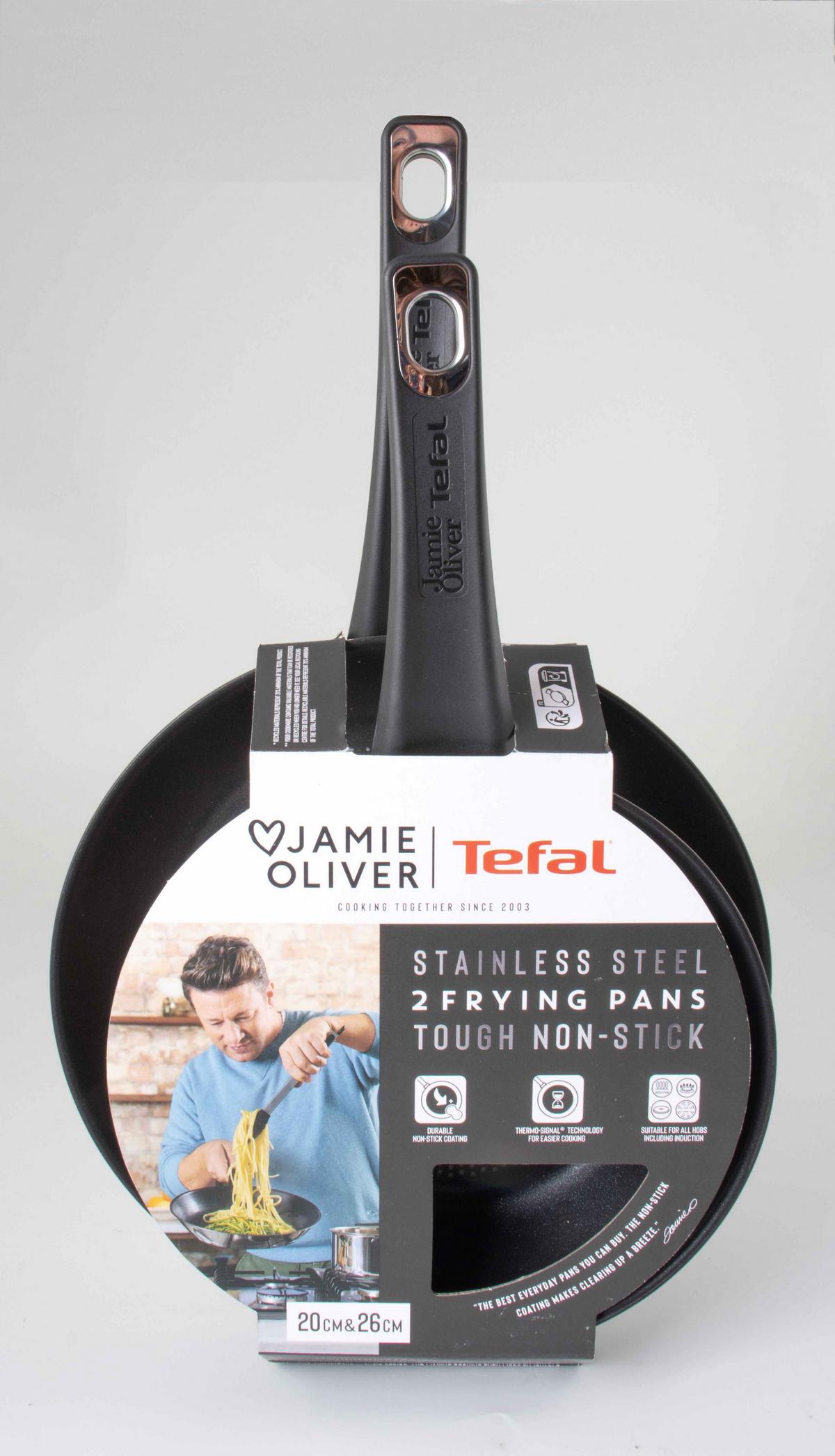 Sada pánví TEFAL JAMIE OLIVER - černá, Konvenční, kov (45,8/27,8/12,3cm)