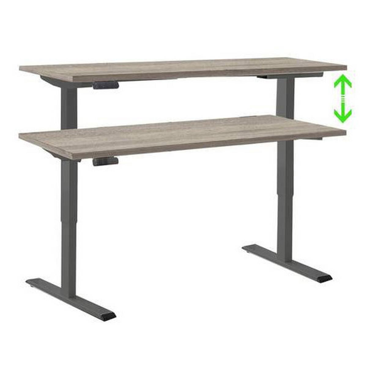 Schreibtisch Office Edition Eiche Dek./anthrazit, B: 138cm - Anthrazit/Sonoma Eiche, MODERN, Holzwerkstoff/Metall (138/69-119/67cm) - MID.YOU