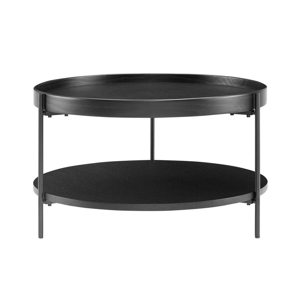 Couchtischset 2-teilig Schwarz - Schwarz, Design, Holzwerkstoff/Metall (44-69/44-69/49-39cm) - Livetastic