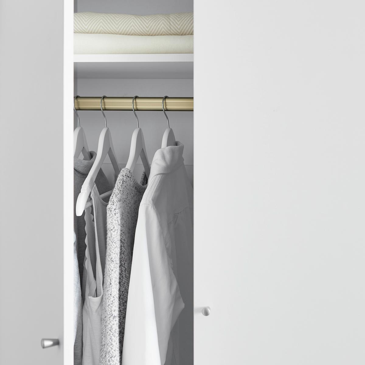 Šatníková skriňa MILO - biela/strieborná, Modern, kov/drevo (80/205/55cm) - Bessagi Home