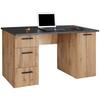 Schreibtisch Mit Stauraum B 138 Cm H 76cm Mx 143, Eiche Dekor - Eichefarben, MODERN, Holzwerkstoff (138/76/60cm)