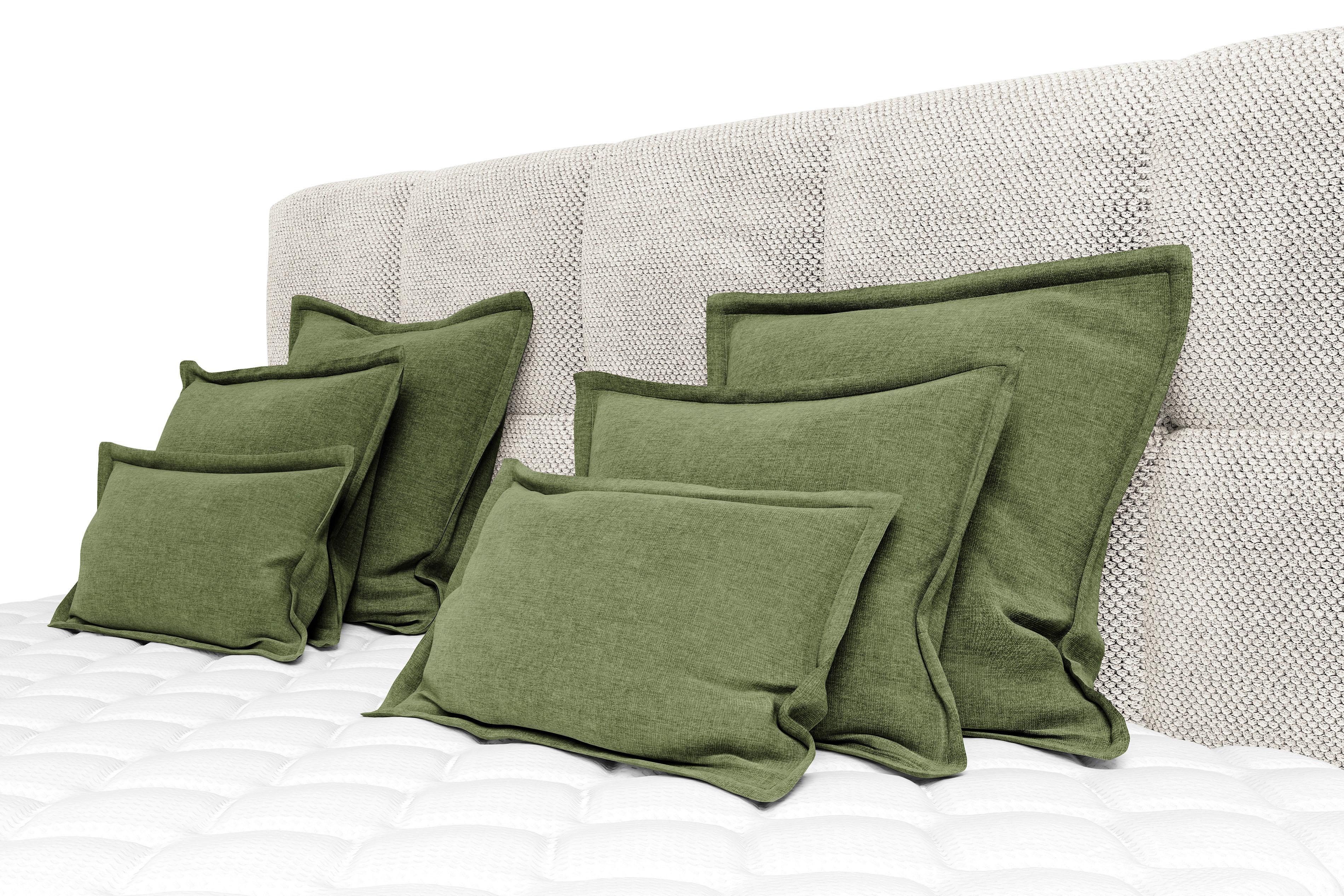 Zierkissenset Chenille Grün 6-Teilig - Grün, MODERN, Textil (70-50/60-25/10cm) - MID.YOU