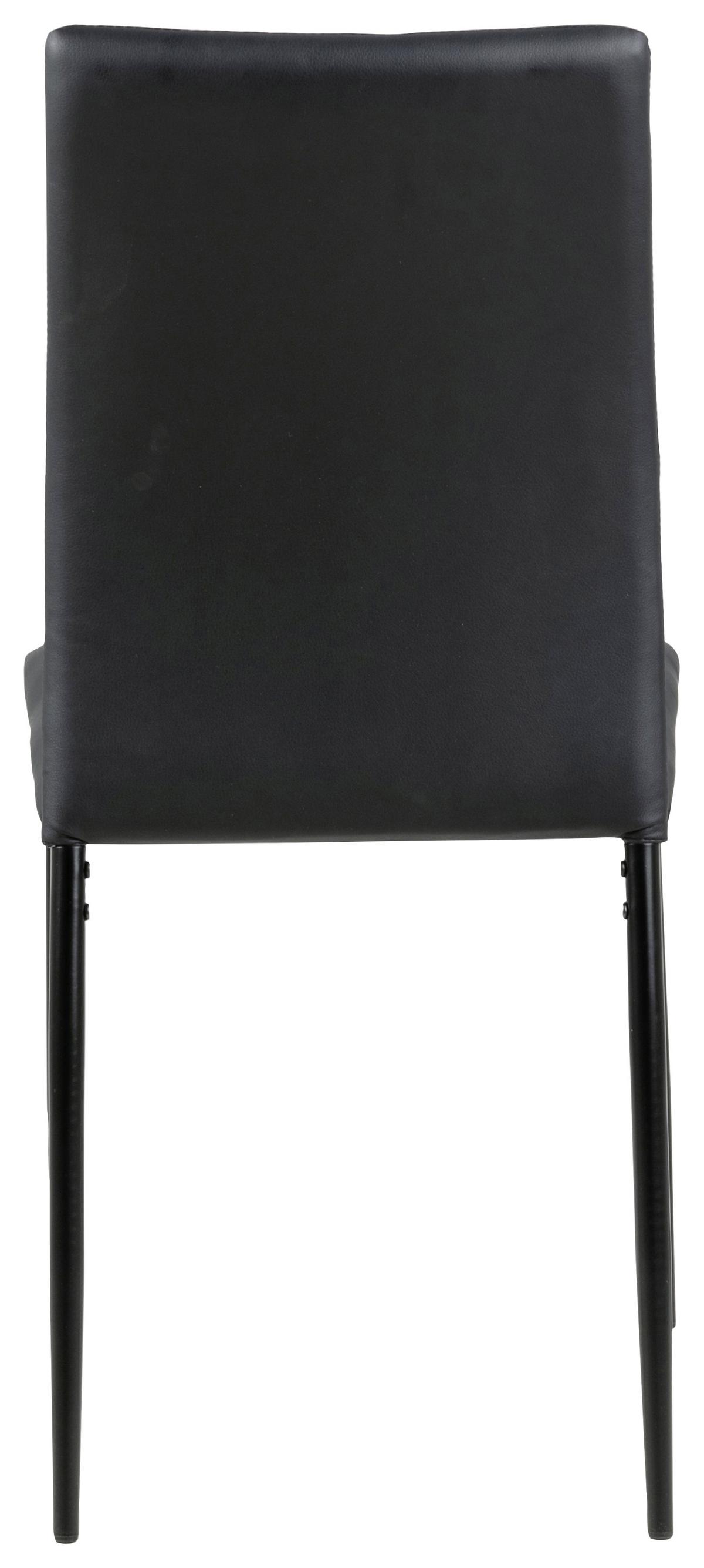 Esszimmerstuhl Demina Schwarz Lederlook - Schwarz, KONVENTIONELL, Textil/Metall (43,5/92,0/53,0cm) - Livetastic