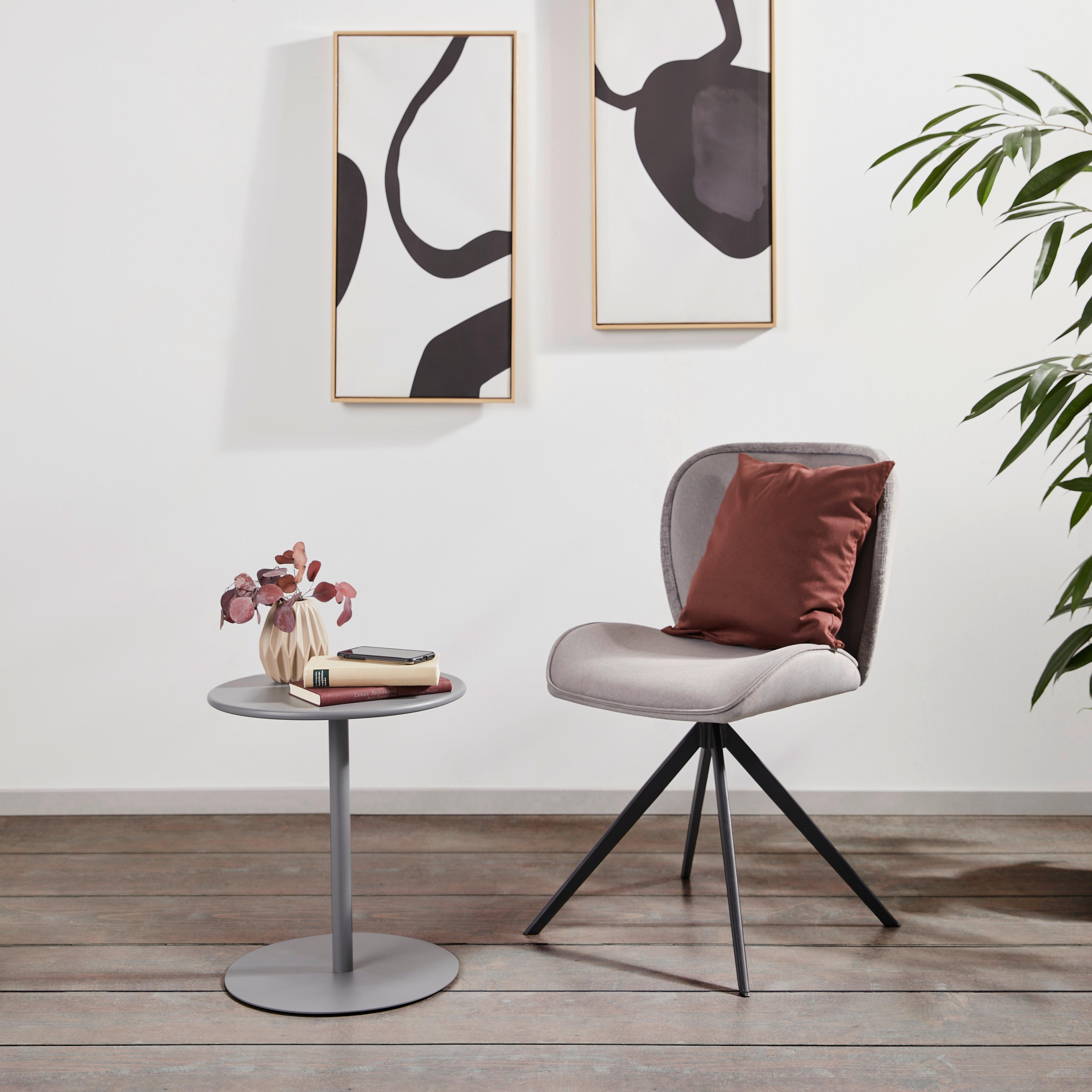 Beistelltisch Wien Grau - Grau, Design, Metall (40/45/40cm) - P & B