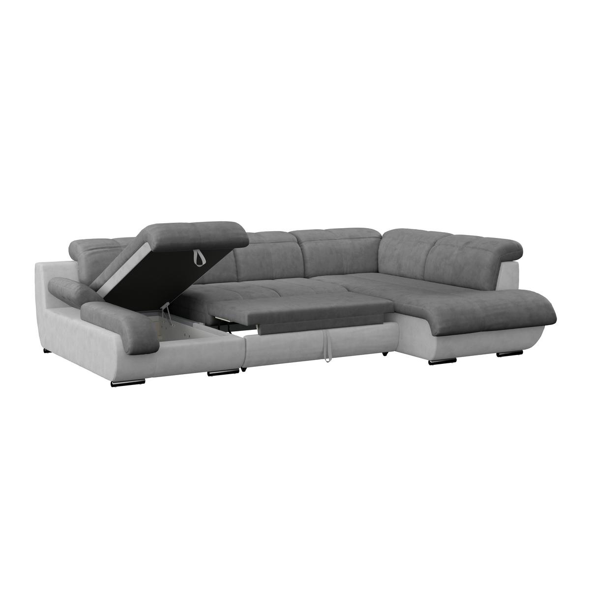 Sedací souprava MULTI tvar U, tmavě šedá/světle šedá - světle šedá/tmavě šedá, Moderní, kov/textil (184/345/228cm) - Luca Bessoni