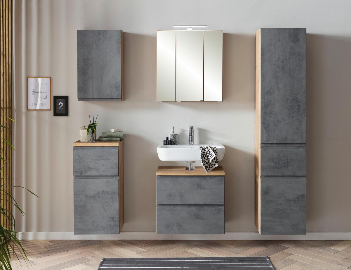 Hängeschrank Varese B: 40 Cm Hellgrau/eiche Wotan - Eiche Wotan/Hellgrau, MODERN, Holzwerkstoff (40/64/20cm) - Held