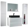 Badezimmer Lendas Bl XL - Schwarz/Weiß, MODERN, Glas/Keramik (147cm) - MID.YOU