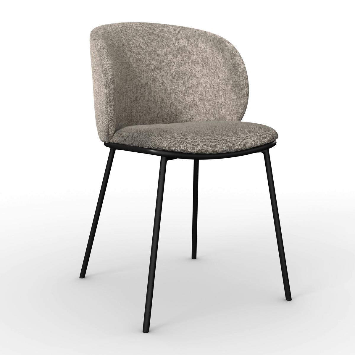 Stolička Malea MALEA - čierna/sivobéžová, Modern, kov/drevo (49/81/52cm) - Bessagi Home