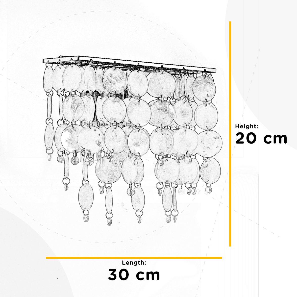 Wandleuchte Chromfarben Perlmutt L: 30 cm - Chromfarben/Perlmutt, Basics, Metall (30/30/20cm)