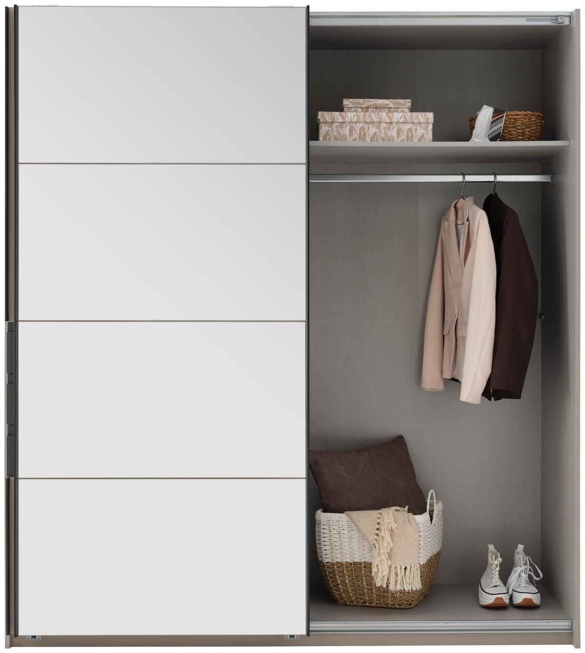 Šatní skříň OSNABRÜCK - šedá/černá, Trend, kov/kompozitní dřevo (180/198/65cm)