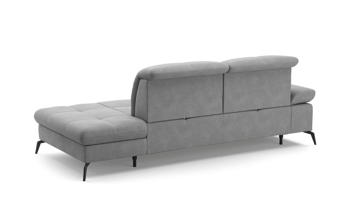 Récamiere Amica E, Grau B: 231 - Schwarz/Grau, KONVENTIONELL, Textil (231/90/122cm) - Sit & More