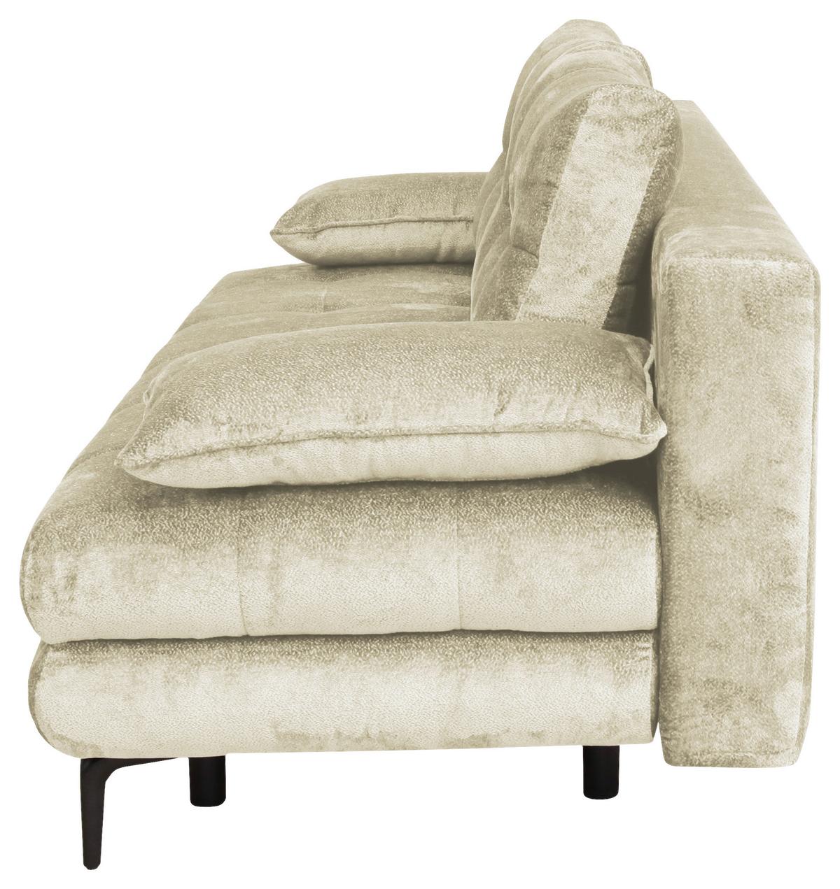 Schlafsofa Perla Creme B: 203 cm - Creme/Schwarz, KONVENTIONELL, Textil (203/94/96cm)