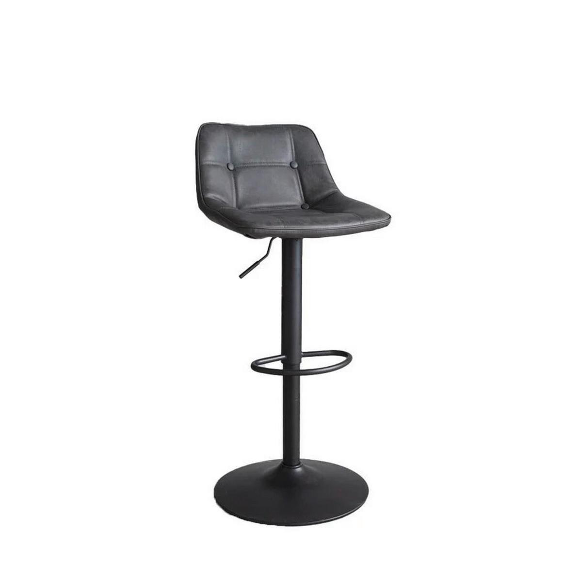 Barhocker-Set Ezra Anthrazit B: 47 cm - Anthrazit/Schwarz, MODERN, Textil/Metall (47/87/45cm) - MID.YOU