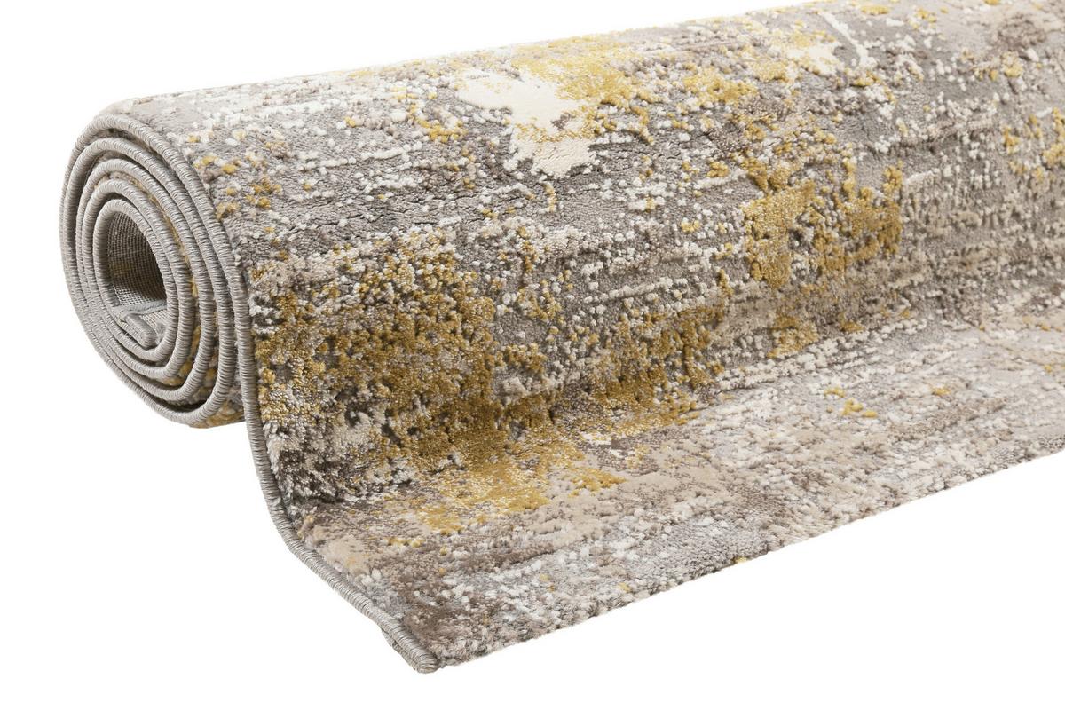 Webteppich Grau/gold, Bxl: Ca. 80x150 Cm - Dunkelgrau/Goldfarben, Design, Textil (80/150cm) - Esprit