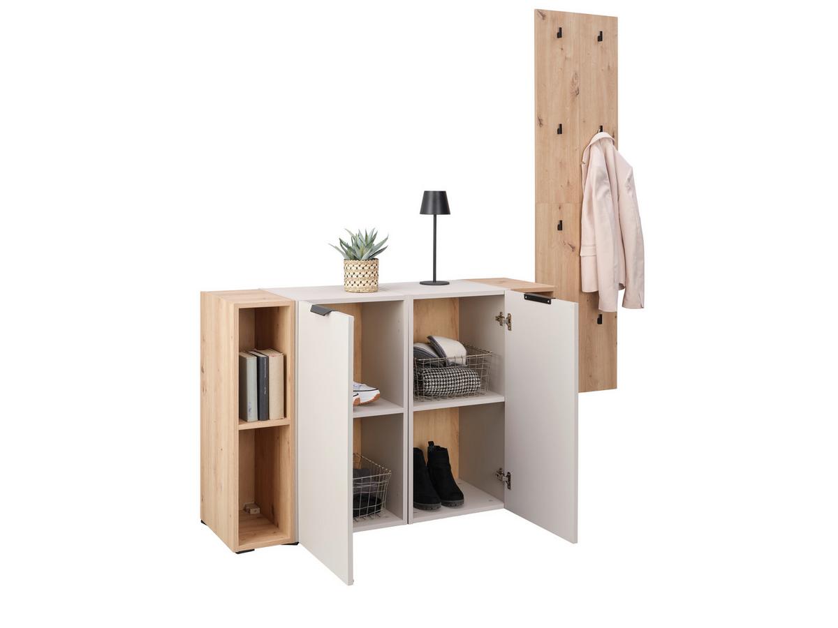 Garderobe Ciao Kaschmir/Eiche Dekor 3--Teilig - Kaschmir/Eiche Artisan, MODERN, Holzwerkstoff (160/160/37,6cm)