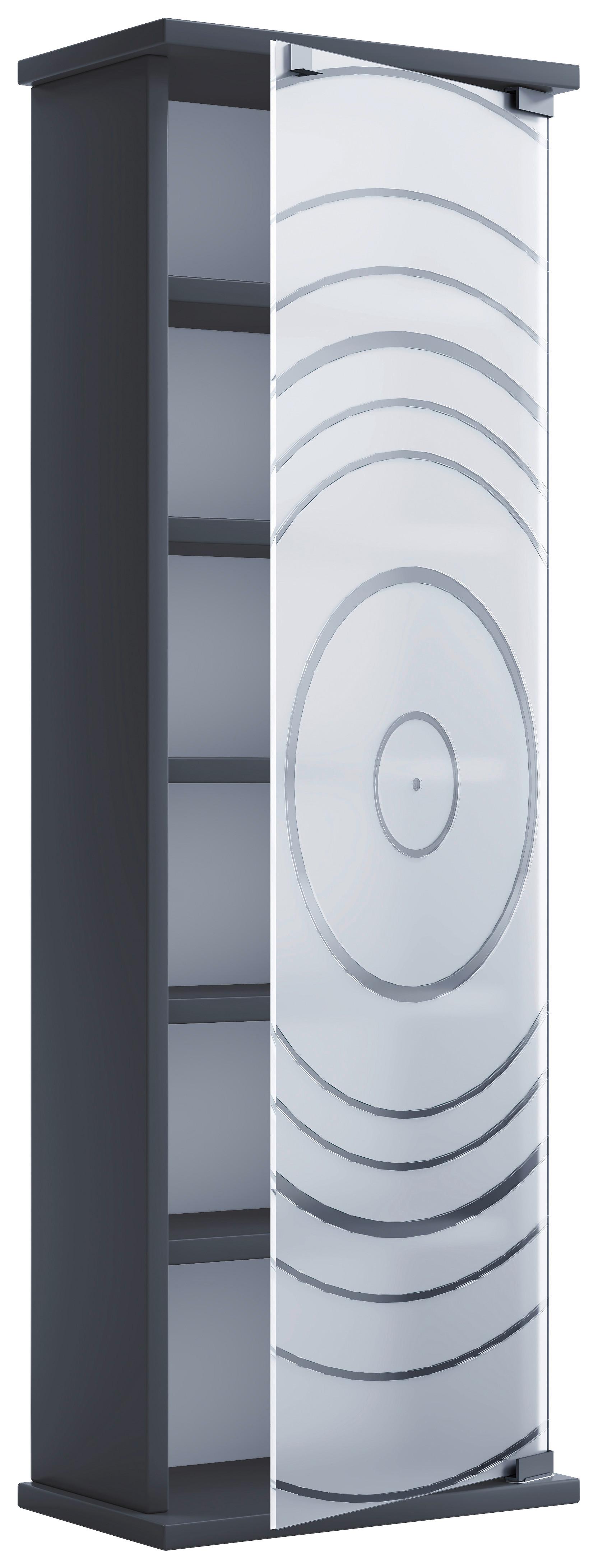 CD-Regal Tilano Anthrazit B: 31 cm - Anthrazit, Design, Glas/Holzwerkstoff (31/92/18cm) - MID.YOU