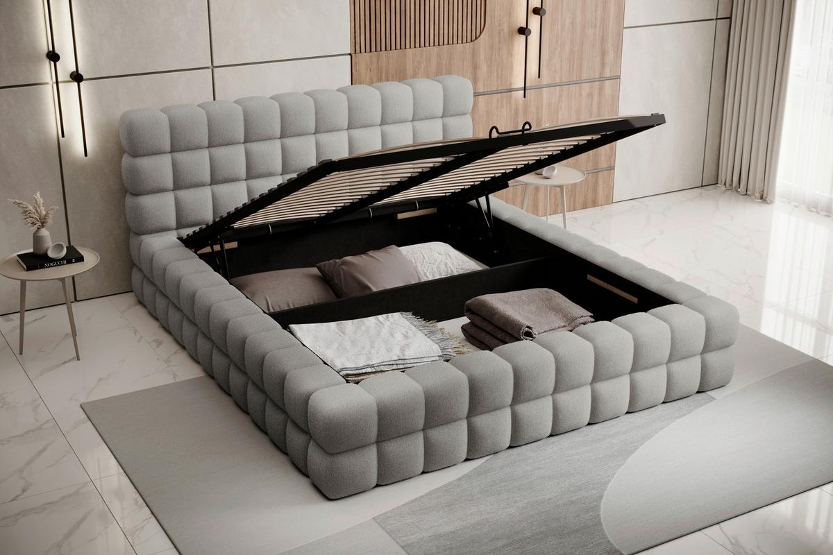 Polsterbett Dizzle Hellgrau Lf: 160x200 Cm - Hellgrau/Schwarz, MODERN, Holz/Textil (160/200cm) - MID.YOU