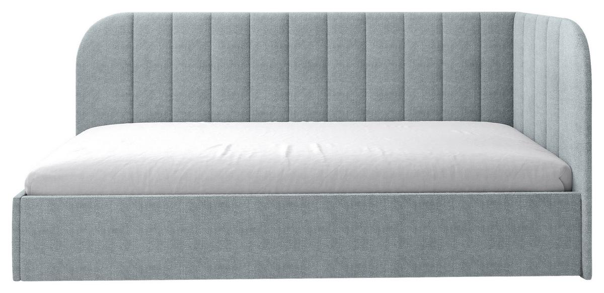 Polsterbett Millow Rechts Minttürkis Lf: 90x200 Cm - Schwarz/Minttürkis, MODERN, Holz/Holzwerkstoff (90/200cm) - MID.YOU