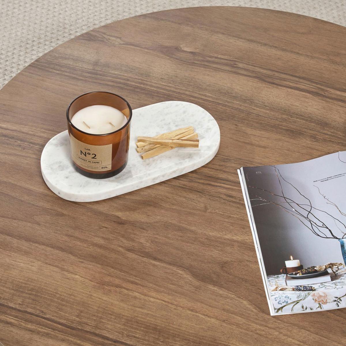 COUCHTISCH Soleil Walnussfarben L: 90cm - Walnussfarben, Design, Holzwerkstoff (90/90/40cm) - MID.YOU