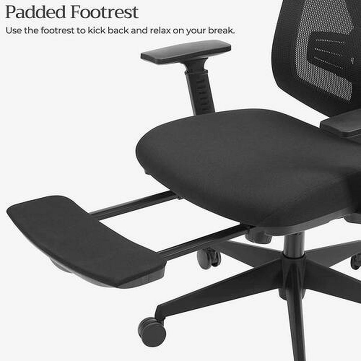 Bürostuhl mit Fußstütze Schwarz, Bis 150 Kg - Schwarz, Basics, Textil/Metall (68,5/133/70cm) - Boxxx