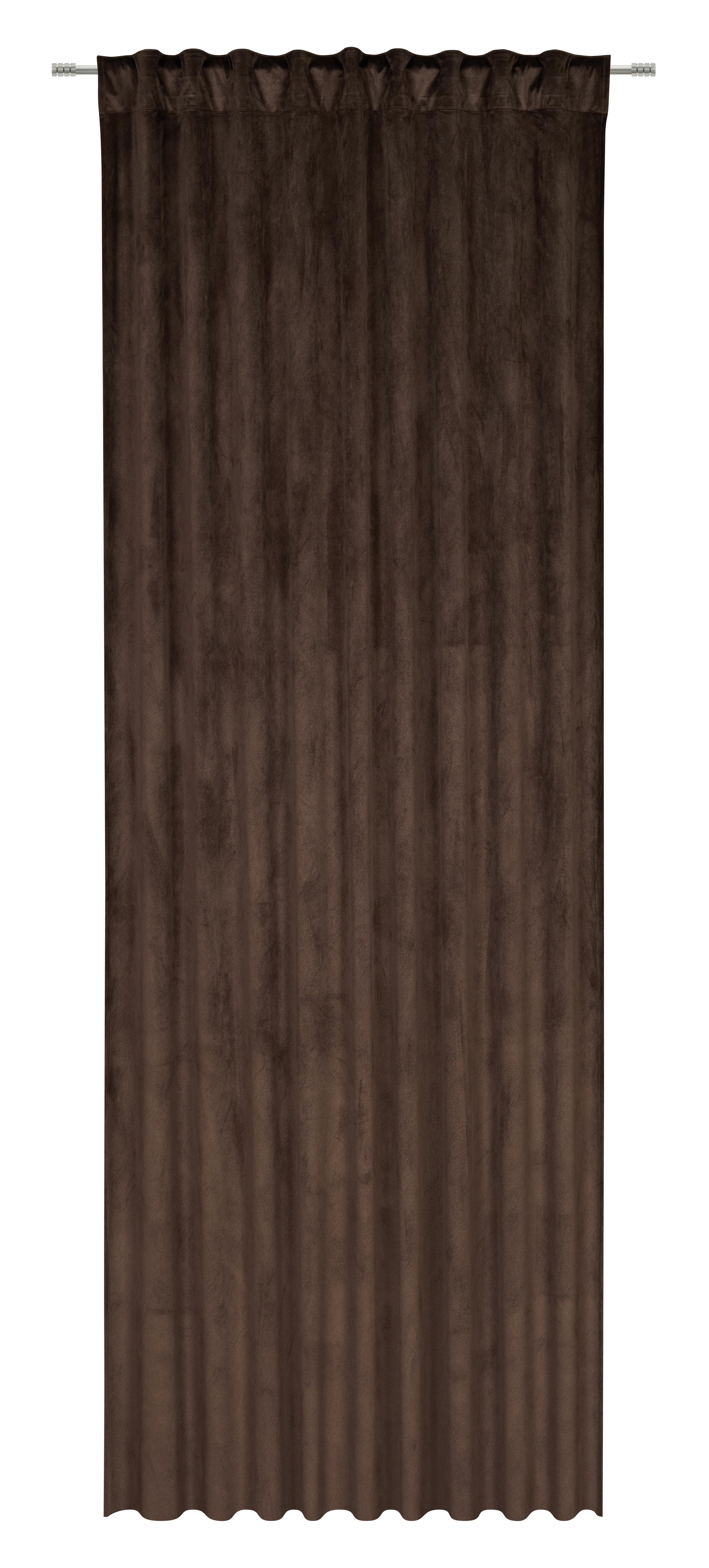 HOTOVÝ ZÁVES BIANCA - hnedá, Konventionell, textil (140/245cm) - Modern Living