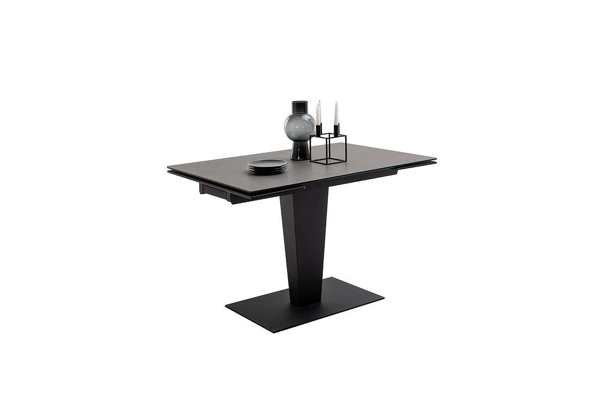 Ausziehtisch Pesaro 120 Az 120-180x76x80cm Anthrazit - Anthrazit/Schwarz, Trend, Keramik/Metall (120-180/76/80cm)