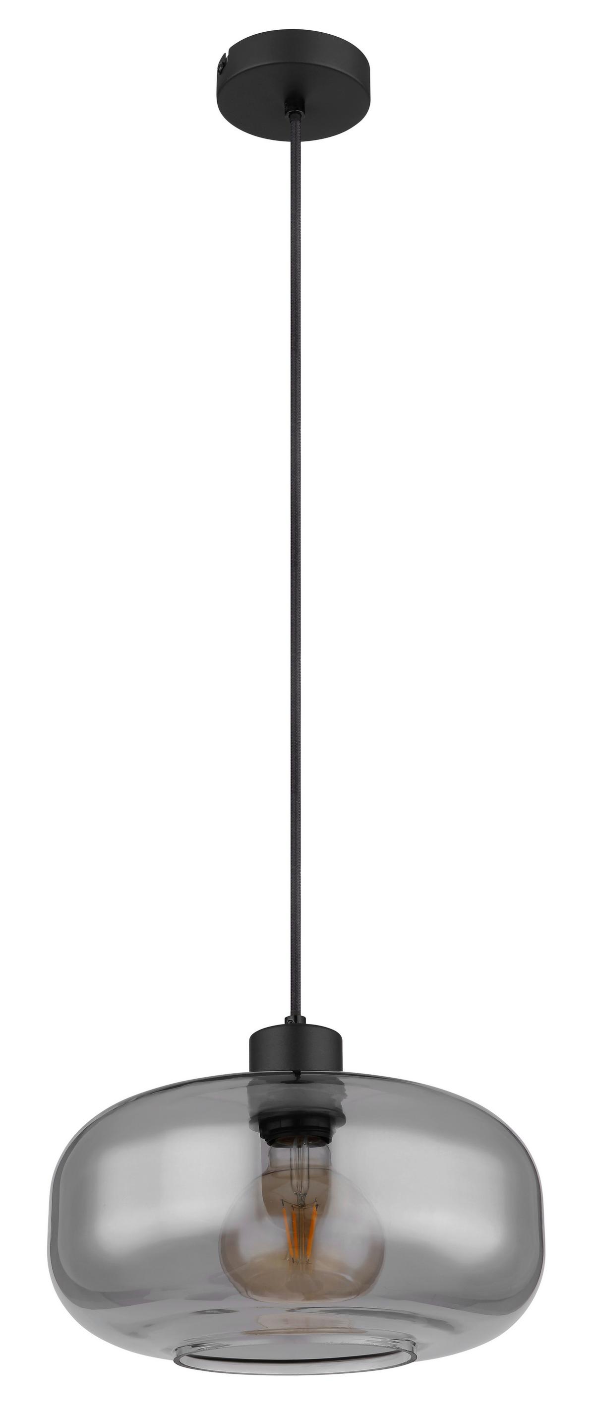 Hängeleuchte 15566h Giuseppe - Schwarz, Basics, Glas/Metall (28/120cm) - Globo