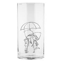 Vase Valentin Zylindrisch Glas Klar/Schwarz H: 20 cm - Klar/Schwarz, Design, Glas (12/20cm) - Luca Bessoni