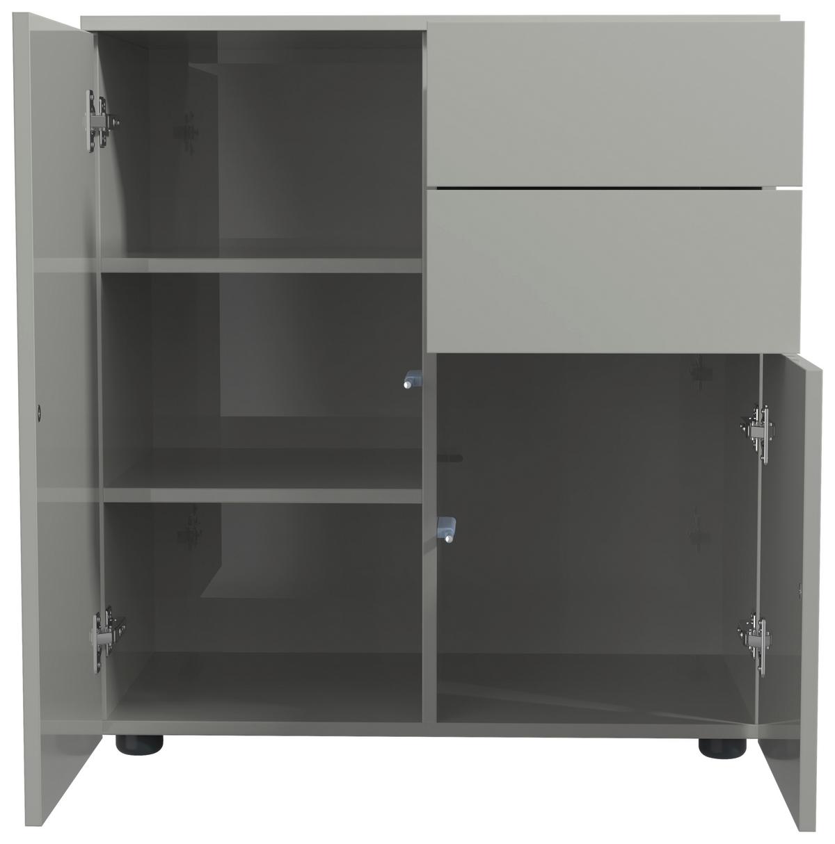 Kommode Dalosa Grau B: 70 cm - Schwarz/Grau, Design, Holzwerkstoff (70/77/39cm) - MID.YOU