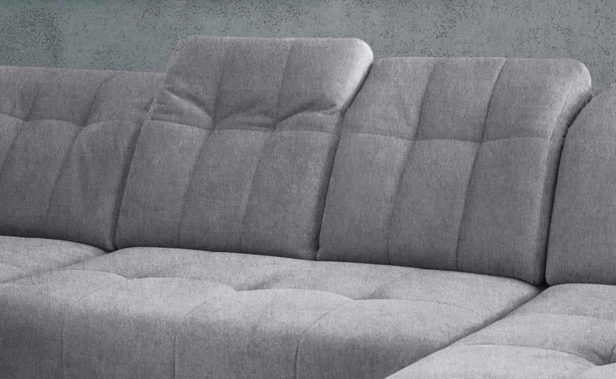 Ecksofa, Sitzvorzug Elektrisch Sano, Hellgrau, 200x337x180 cm - Hellgrau/Schwarz, MODERN, Textil (200/337/180cm) - Livetastic
