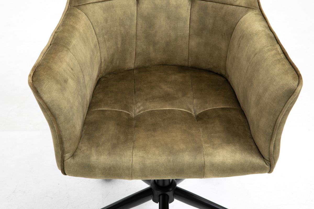 Drehstuhl Kipper - Schwarz/Olivgrün, MODERN, Kunststoff/Textil (60/90/61cm) - MID.YOU