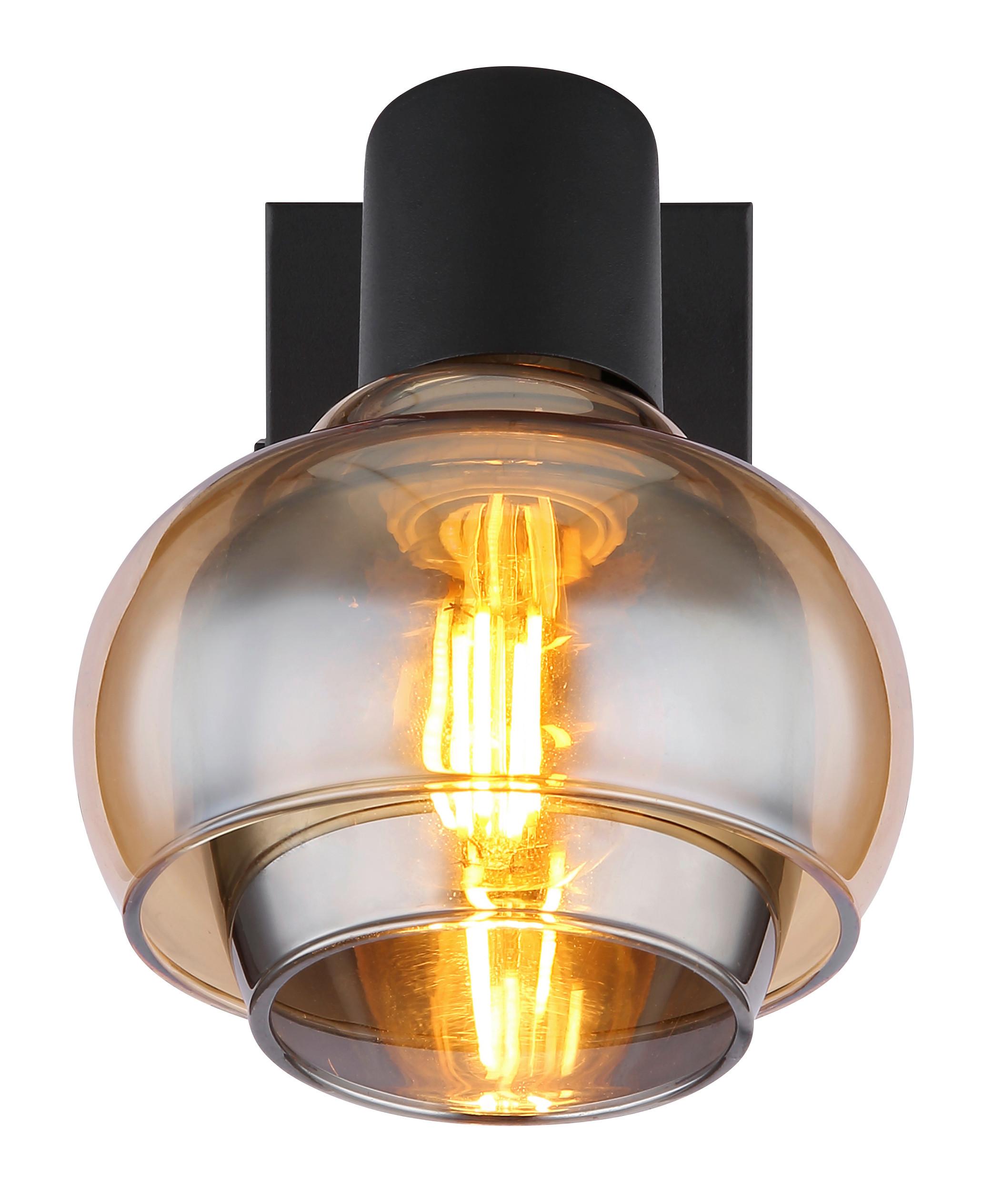 Strahler 54309-1b - Schwarz, Basics, Glas/Metall (10,5/13,5/12,5cm) - Globo