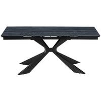 Esstisch Hamar Schwarz L: 180-220 cm - Schwarz, MODERN, Stein/Metall (180/220/90/76cm) - P & B