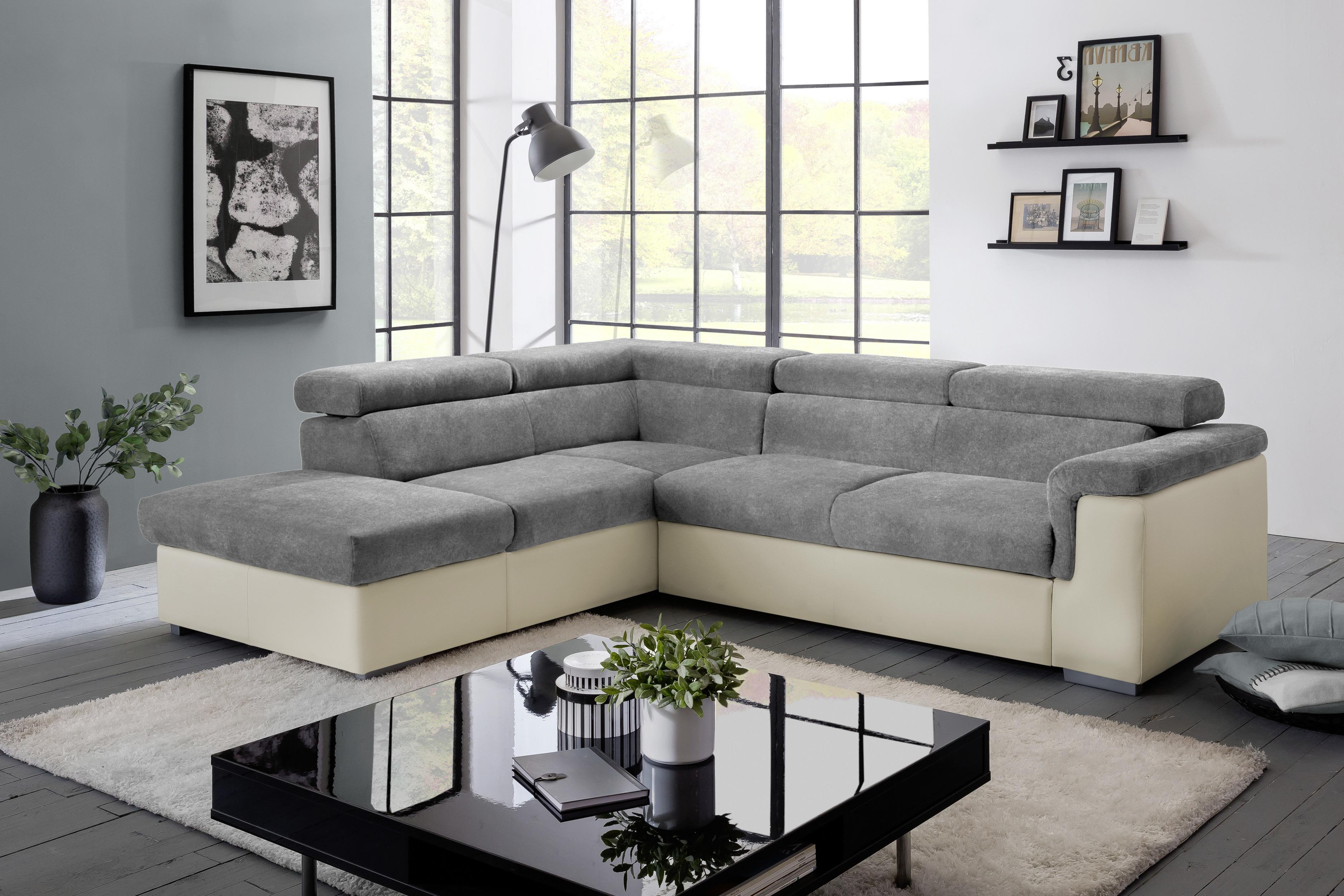 Sedací Souprava Milla Antracitová/hnědá Levý Roh - antracitová/hnědá, Basics, dřevo/textil (252/217cm)