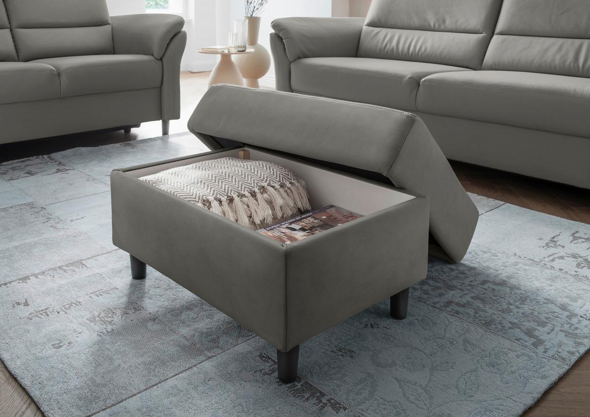 Hocker Cavoli, Grau B: 76 cm - Schwarz/Grau, MODERN, Textil (76/46/55cm) - Livetastic