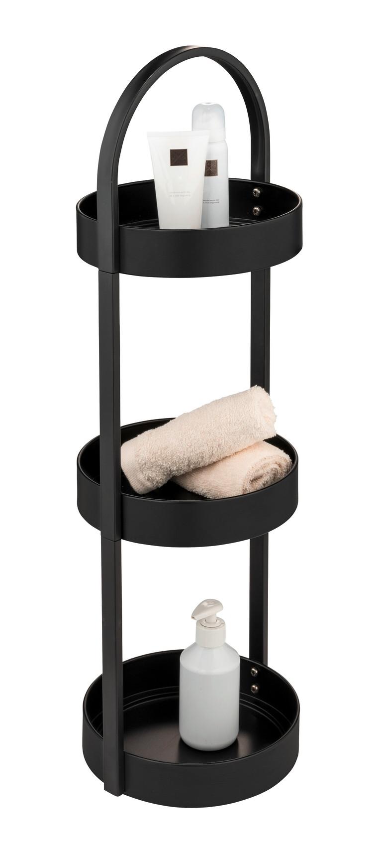 Badezimmerregal Dongo 26058100 - Schwarz, MODERN, Metall (24/73/22cm) - Wenko