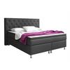Boxspringbett mit Topper 180x200 cm Turin - Anthrazit/Silberfarben, KONVENTIONELL, Textil (180/200cm) - MID.YOU