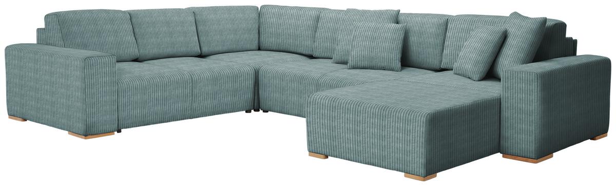 Wohnlandschaft Vouge Mintgrün U: 283x371x208 Cm - Buchefarben/Schwarz, KONVENTIONELL, Textil (283/371/208cm) - Livetastic